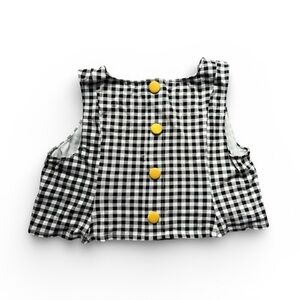 Torrid Retro Chic Black and White gingham checkered swing crop top sz 2 EUC